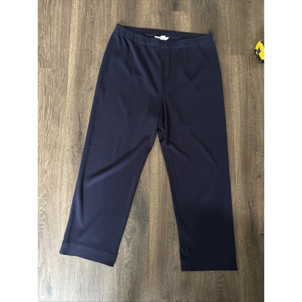 Misook Navy Blue Knit Pants Preowned XL Classic MINT Designer Quiet Luxury